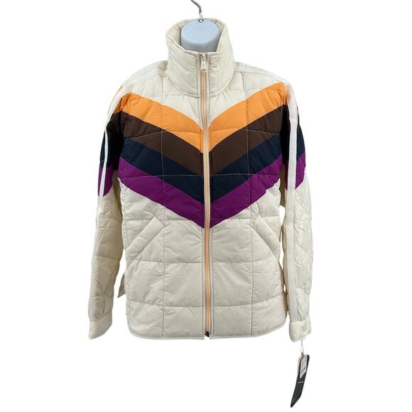 FP Movement Hatch Pippa Maternity Jacket WMNs XS Ivory Stripe Full Zip OB2025522 - Picture 1 of 16